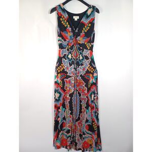 Maeve Anthropologie Camilla Maxi Dress Medium Babydoll Knot Front Boho Paisley